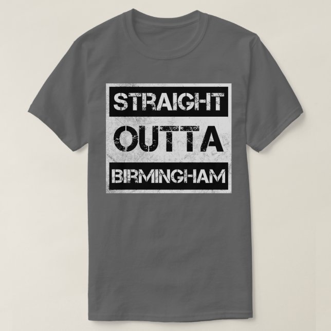 Camiseta Hetero Outta Birmingham Alabama Vintage Distress (Frente do Design)