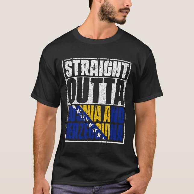 Camiseta Hetero Outta bosnia e herzegovina Flag (Frente)