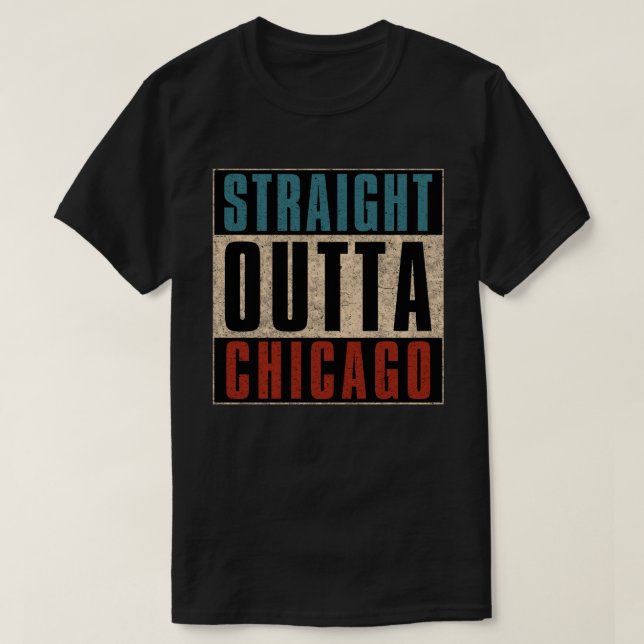 Camiseta Hetero Outta Chicago Illinois IL EUA (Frente do Design)