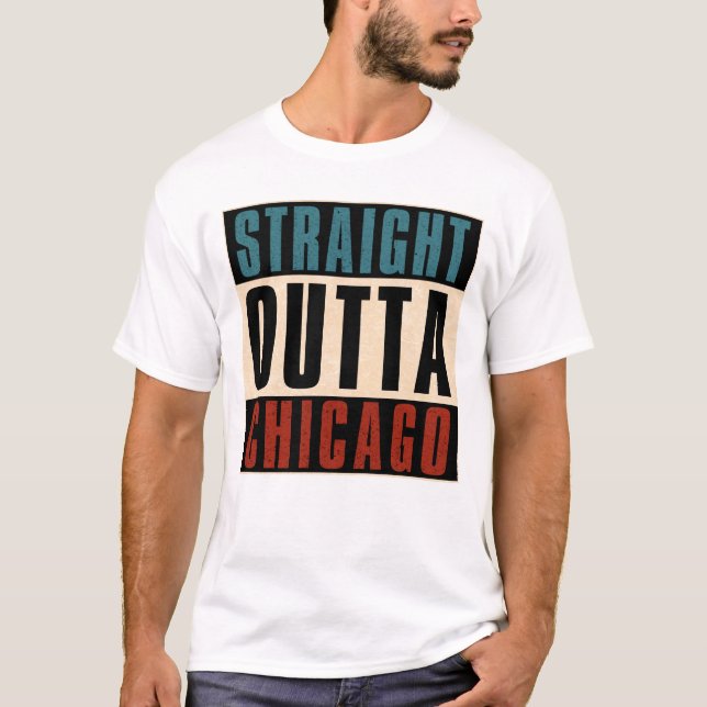 Camiseta Hetero Outta Chicago Illinois IL EUA (Frente)