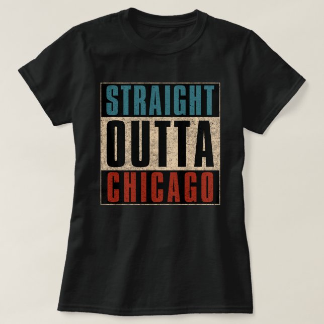 Camiseta Hetero Outta Chicago Illinois IL EUA (Frente do Design)