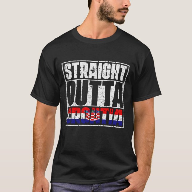 Camiseta Hetero Outta croatia Flag (Frente)