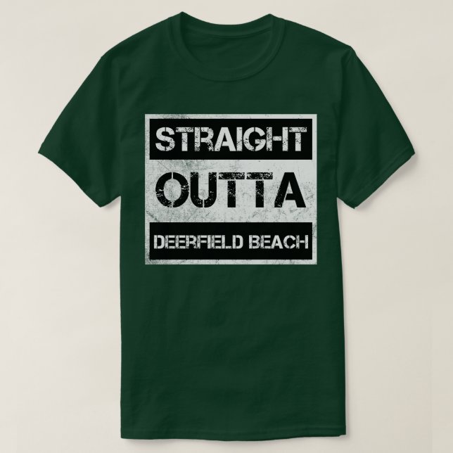 Camiseta Hetero Outta Deerfield Beach, Florida Vintag (Frente do Design)