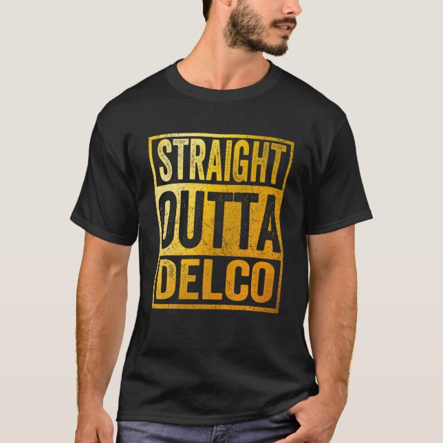 Camiseta Hetero Outta Delco Delaware County Pensilvânia (Frente)