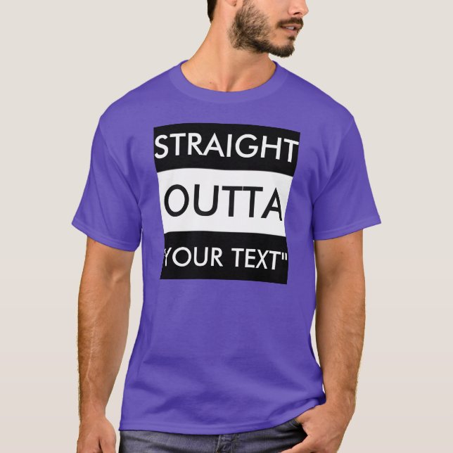 CAMISETA HETERO OUTTA DO "T-SHIRT SEU TEXTO" (Frente)