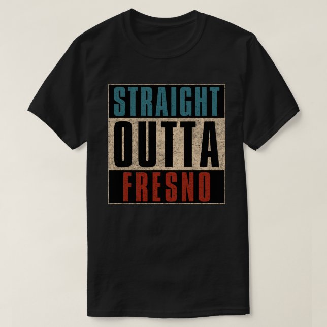 Camiseta Hetero Outta Fresno California CA (Frente do Design)