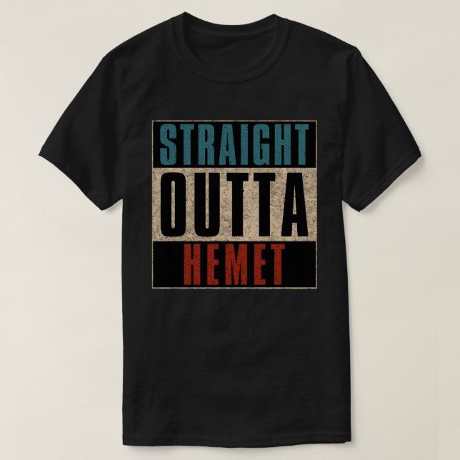Camiseta Hetero Outta Hemet California CA (Frente do Design)