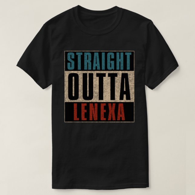 Camiseta Hetero Outta Lenexa Kansas KS (Frente do Design)