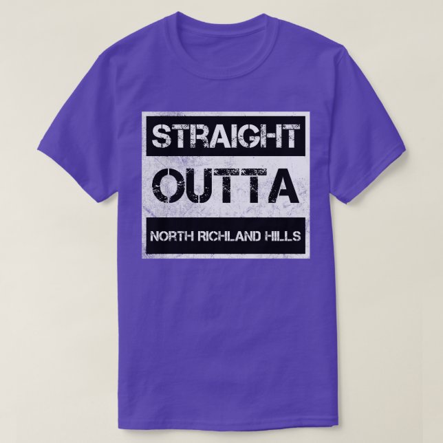 Camiseta Hetero Outta North Richland, cidade Colinas do Tex (Frente do Design)
