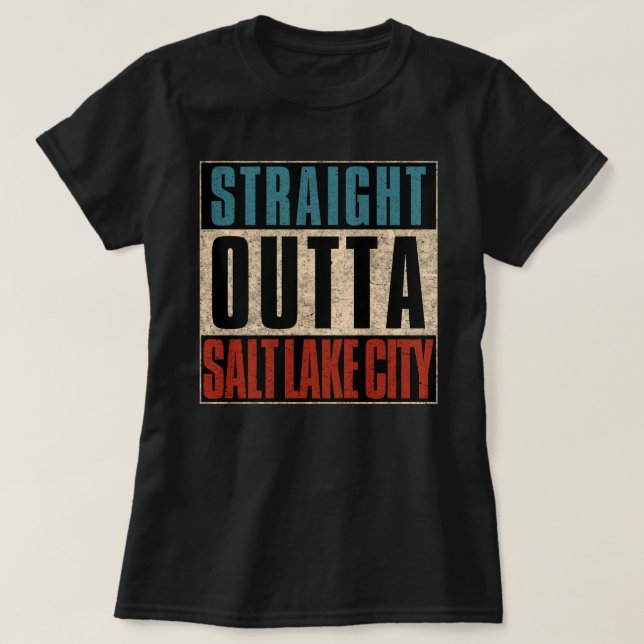 Camiseta Hetero Outta Salt Lake City Utah UT (Frente do Design)