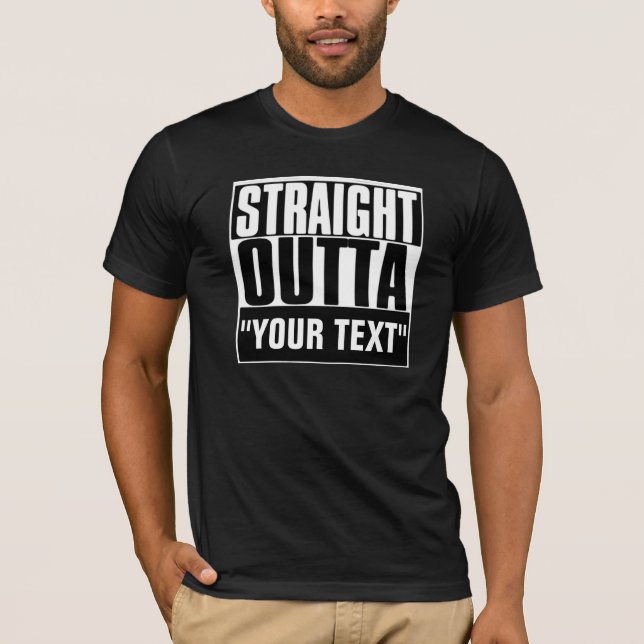 CAMISETA HETERO OUTTA "SEU TEXTO " (Frente)