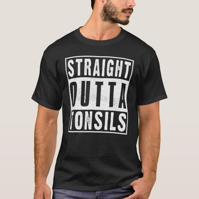 Camiseta Hetero Saída Tonsils Tonsillectomia Tonsil Remova (Frente)