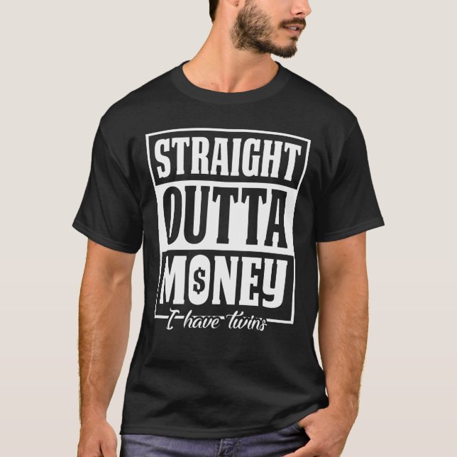 Camiseta Hetero Sem Dinheiro Tenho O Pai Gêmeo (Frente)