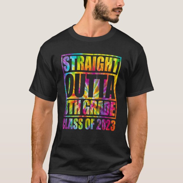 Camiseta Hetero Tie Dye fora do 8.º Graduador 2023 (Frente)