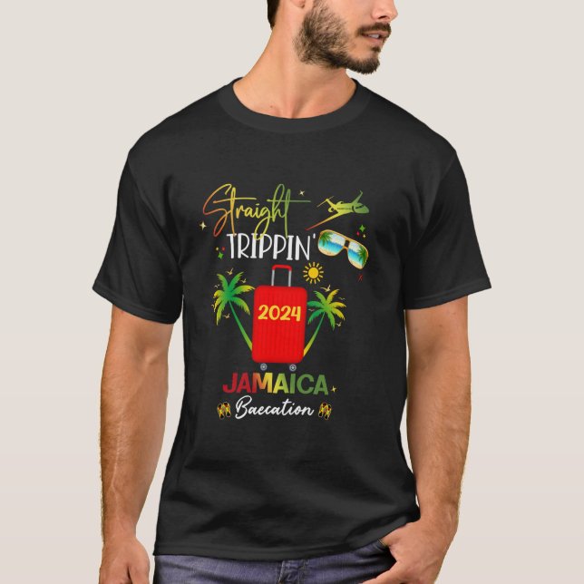 Camiseta Hetero Trippin Jamaica Vacation 2024 Birthday Fa (Frente)