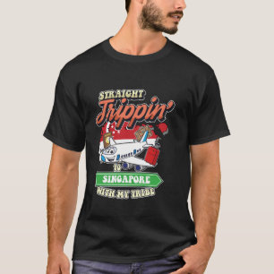 Camiseta Hetero Viajando Para Cingapura Com Minha Família D