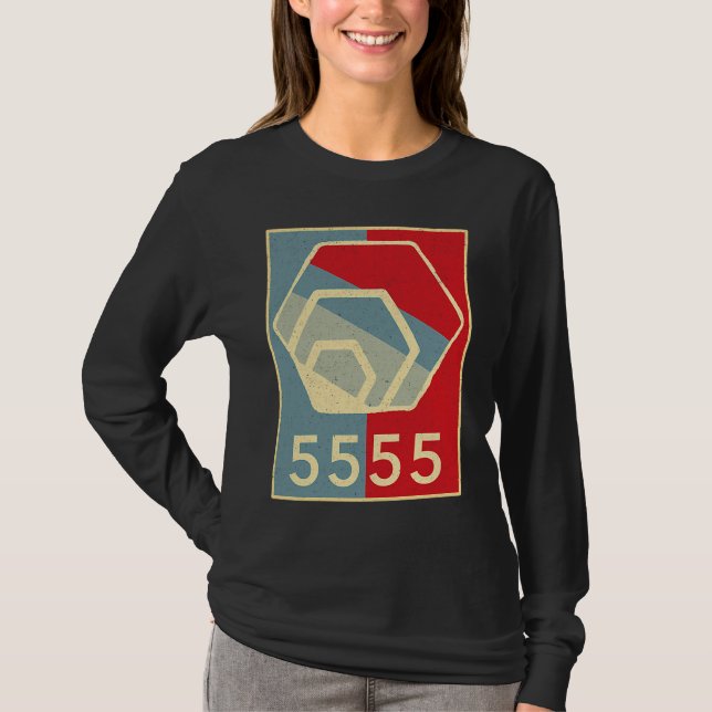 Camiseta HEX Crypto by Richard Heart  5555 Days HEX Staking (Frente)