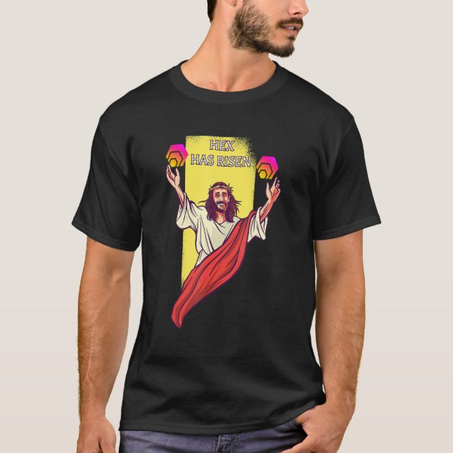 Camiseta Hex Crypto Tem Criptomoeda Aumentada Jesus (Frente)