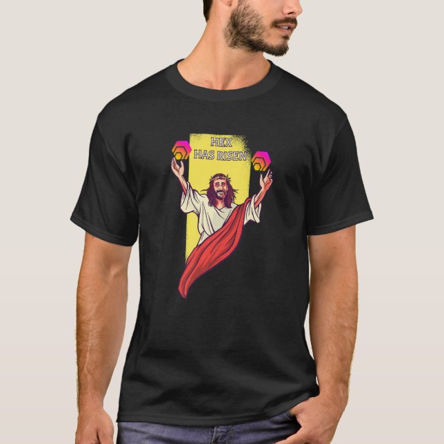 Camiseta Hex Crypto Tem Criptomoeda Aumentada Jesus (Frente)