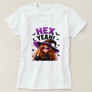 Camiseta Hex Yeah Bruxa Divertida Citação Mágica de Hallowe