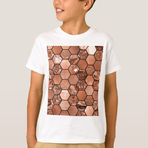 Camiseta Hexaglam cor-de-rosa do ouro