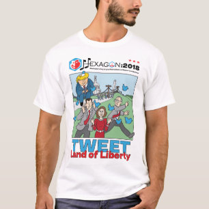 Camiseta Hexágono 2018: Terra do Tweet da liberdade, opç
