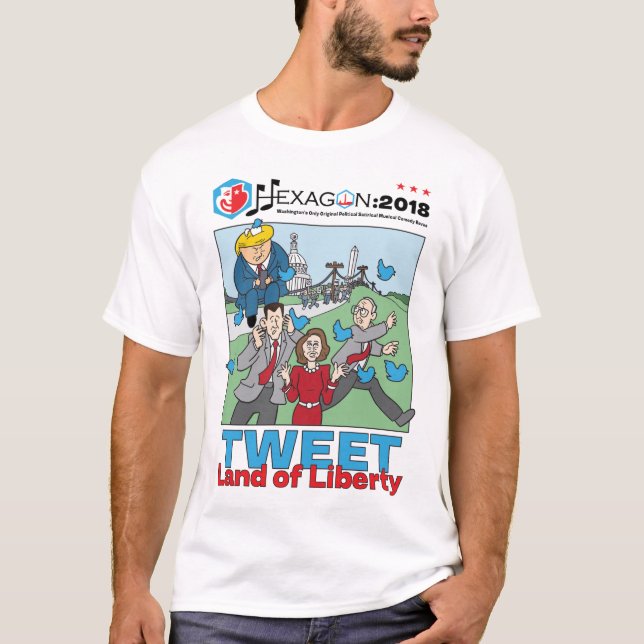 Camiseta Hexágono 2018: Terra do Tweet da liberdade, opção (Frente)