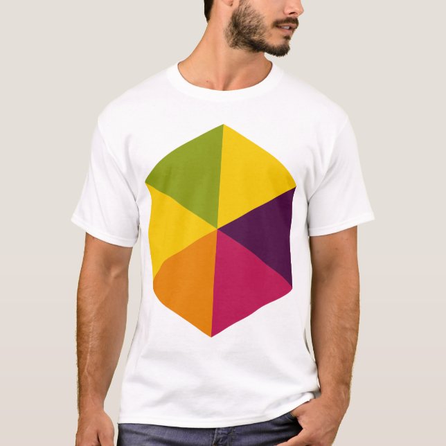 Camiseta Hexágono a cores 01 (Frente)