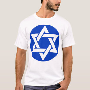 Camiseta Hexagrama (branco a azul)