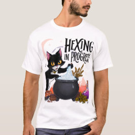 Camiseta Hexing in Progress Cat T-Shirt - Gato Preto Testem