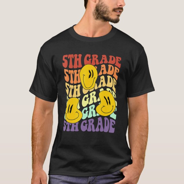 Camiseta Hey 5th Fifth Grade Teacher Back To School Retro S (Frente)