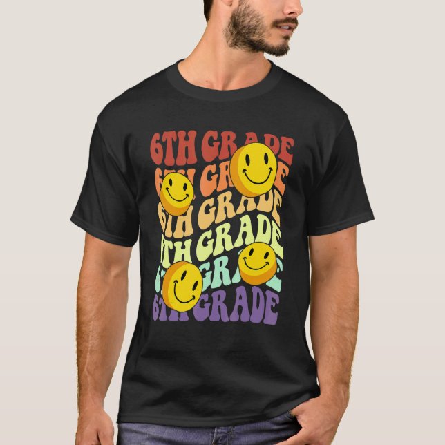 Camiseta hey 6th sixth grade teacher Back To School Retro s (Frente)