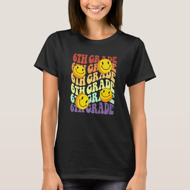 Camiseta hey 6th sixth grade teacher Back To School Retro s (Frente)
