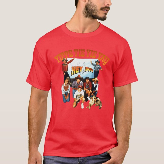Camiseta Hey Dude Bar None Ranch Retro 90s Cast Tribute (Frente)