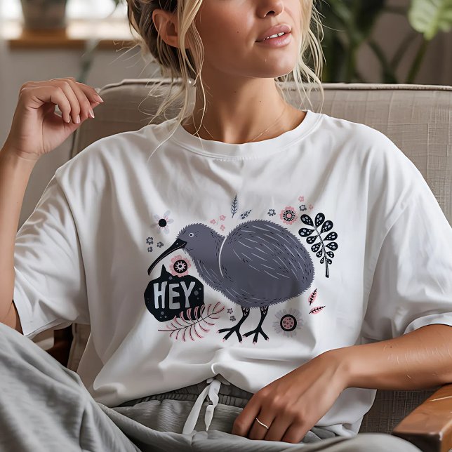 Camiseta Hey Kiwi, New Zealand (Criador carregado)