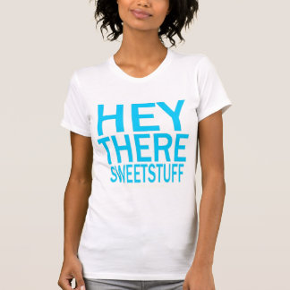 Camiseta "Hey lá V-Pescoço do material doce"