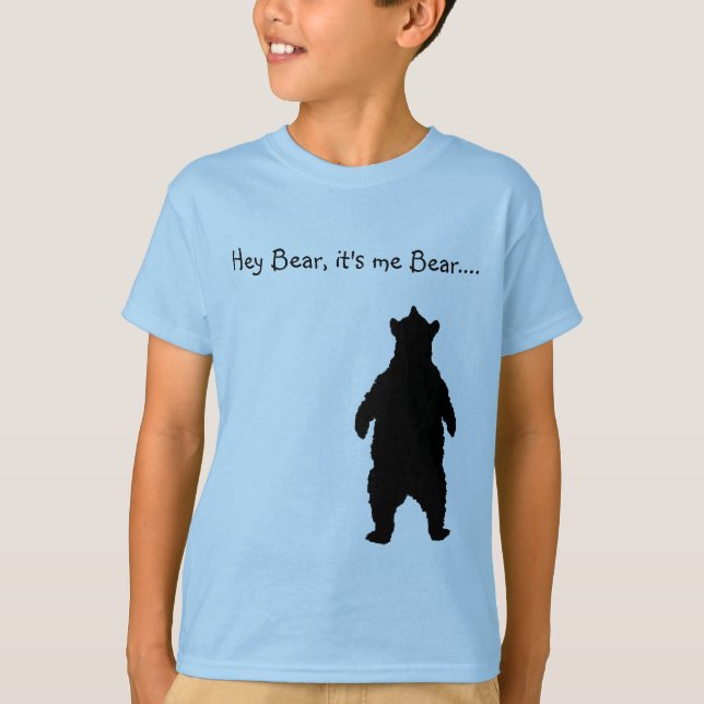 Camiseta Hey urso para miúdos (Frente)
