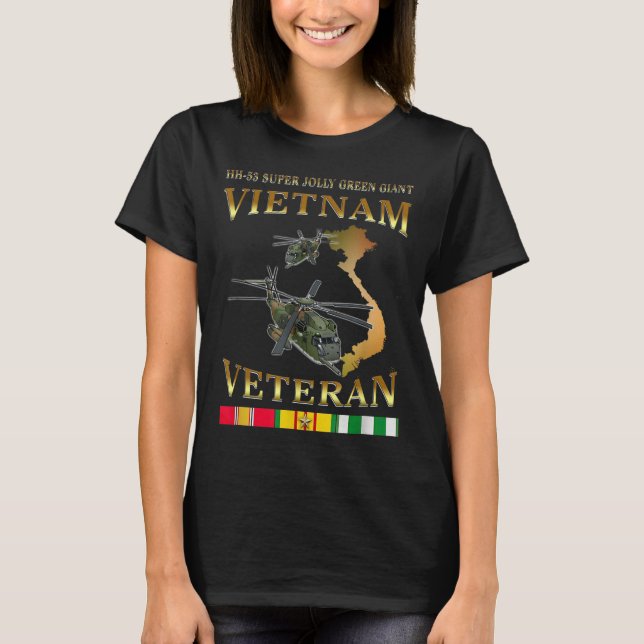 Camiseta Hh-53 Super Jolly Green Giant Helicopter Vietnam V (Frente)