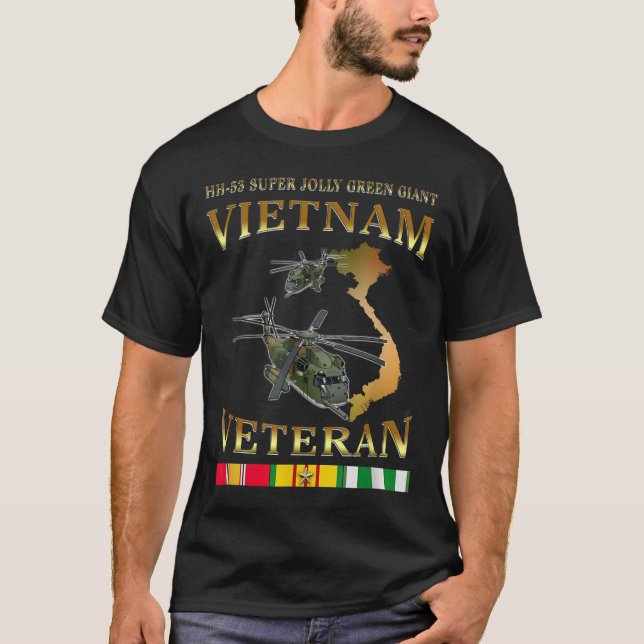 Camiseta Hh-53 Super Jolly Green Giant Helicopter Vietnam V (Frente)