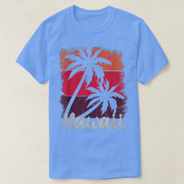 Camiseta HI Aloha Summer Tropical Beach Palm Trees Retro Ha (Frente do Design)