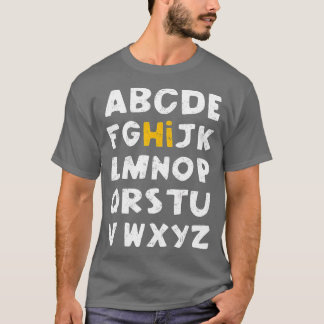 Camiseta HI Alphabet De Volta À Escola Pré K Teac Do Jardim