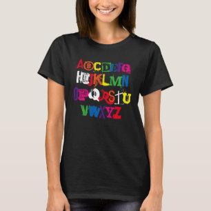 Camiseta Hi Cutie Alphabet Funny Rainbow Typografia