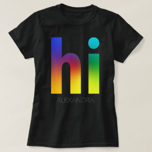 Camiseta Hi Gay do Arco-Íris LGBT Filer Trendy Nome Persona