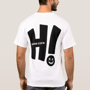 Camiseta Hi Good Luck - Gráfico de Rosto Sorrident