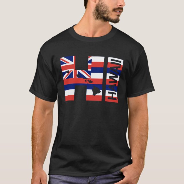 Camiseta HI Hawaii Islands Hawaiian Flag Beach (Frente)