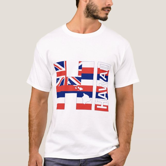Camiseta HI Ilhas Havaí Bandeira do Havaí (Frente)
