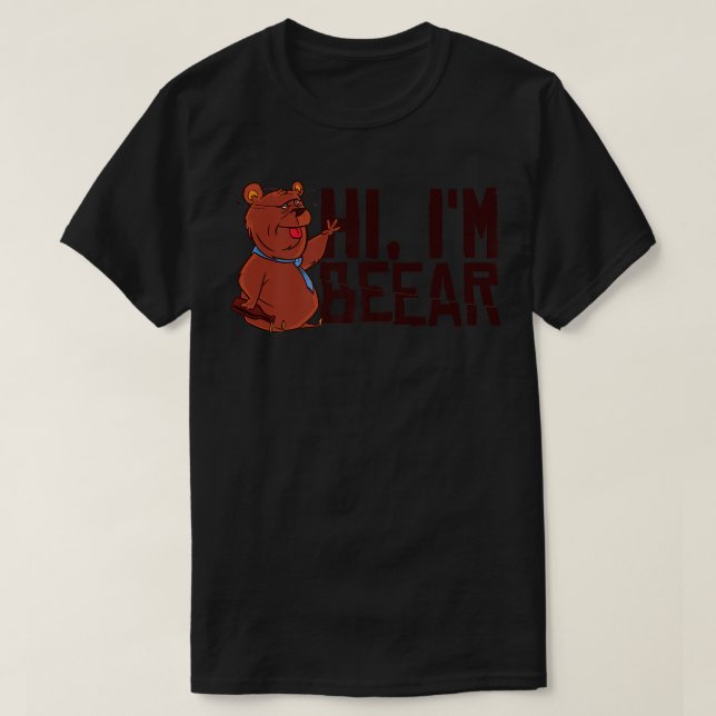 Camiseta Hi, I'm Beear Drunk Bear Funny Animal Premium  (Frente do Design)
