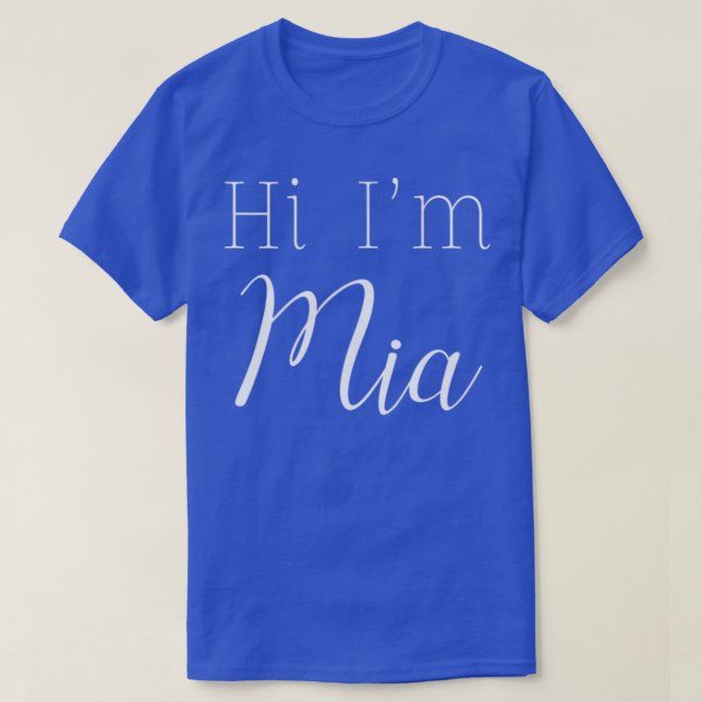 Camiseta Hi Im MIA Minimalist Funny Novelty Womens Custom N (Frente do Design)