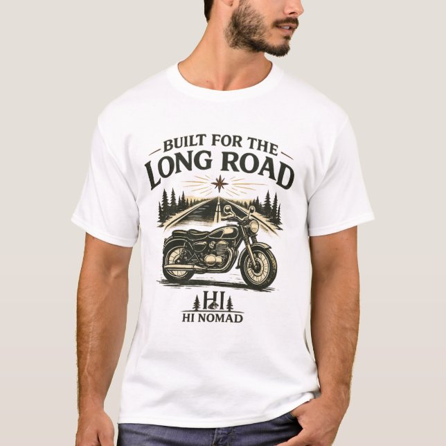 Camiseta HI NOMAD – Construído para a Longa Estrada | Class (Frente)