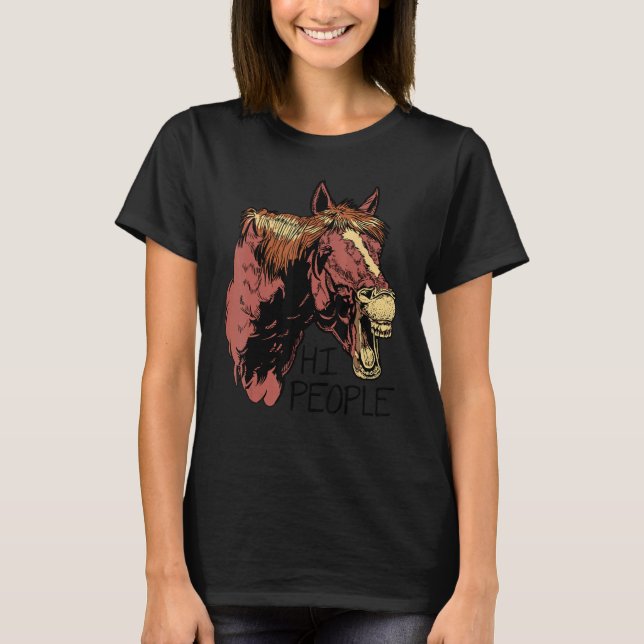Camiseta Hi People Graphic Horse Lover Equestrian Rider Hor (Frente)